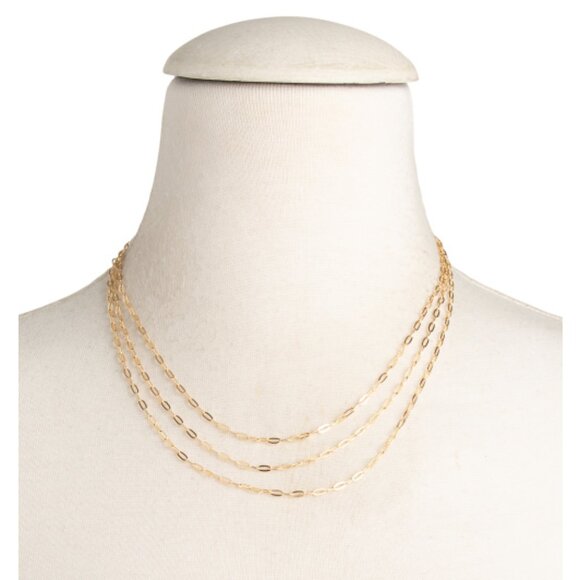 MILOR SILVER Made In Italy 18kt Gold Plated Sterling Silver Layered Chain Neckla - Picture 2 of 2